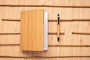 A5 Bamboo notebook & pen set,brown