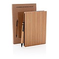 A5 Bamboo notebook & pen set,brown