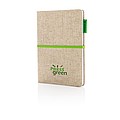 A5 Eco jute cotton notebook, green