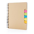 A5 Kraft spiral notebook with sticky notes,brown