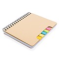 A5 Kraft spiral notebook with sticky notes,brown