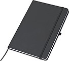 A5 note pad with ligned pages, black