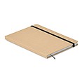 A5 Notebook in recycled material with 80 lined pages and matching colourful ribbon and elastic band.