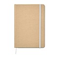 A5 Notebook in recycled material with 80 lined pages and matching colourful ribbon and elastic band.