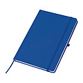 A5 notebook with lined pages, blue