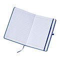 A5 notebook with lined pages, blue
