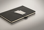 A5 notebook with PU hard cover with front phone pocket