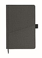 A5 notebook with PU hard cover with front phone pocket