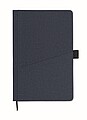 A5 notebook with PU hard cover with front phone pocket
