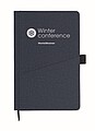A5 notebook with PU hard cover with front phone pocket