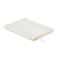 A5 notebook with soft recycled PU (81% recycled polyester and 19% PU) cover.