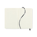 A5 notebook with soft recycled PU (81% recycled polyester and 19% PU) cover.
