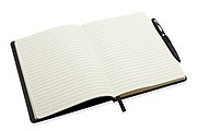 A6 notebook with pen, black