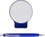 ABS magnet pen holder and mobile phone holder, including ballpen. Blue ink. Packaged in gift box.