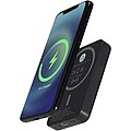 Acrab 5000 mAh 15W magnetic wireless power bank with 20W PD - made from recycled plastic, solid black
