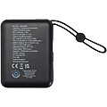 Acrux 10.000 mAh 35W tablet power bank with built in Type-C cable - made from recycled plastic, solid black