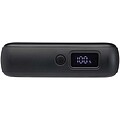 Acrux 10.000 mAh 35W tablet power bank with built in Type-C cable - made from recycled plastic, solid black