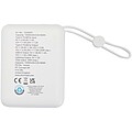 Acrux 10.000 mAh 35W tablet power bank with built in Type-C cable - made from recycled plastic, white