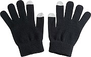Acrylic gloves with touch tops on two fingers, black