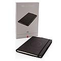 Air 5W RPET wireless charging refillable journal cover A5,black