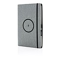 Air 5W RPET wireless charging refillable journal cover A5,grey