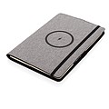 Air 5W RPET wireless charging refillable journal cover A5,grey