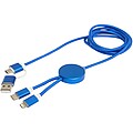 Alasia 5-in-1 recycled aluminium and plastic 150 cm data sync and 27W fast charge cable, royal blue