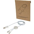 Alasia 5-in-1 recycled aluminium and plastic 150 cm data sync and 27W fast charge cable, silver