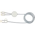 Alasia 5-in-1 recycled aluminium and plastic 150 cm data sync and 27W fast charge cable, silver