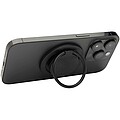 Albali recycled plastic magnetic phone holder with ring stand, solid black