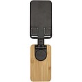 Alfirk recycled plastic foldeable desk phone stand with bamboo details, solid black