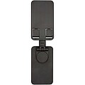 Alhena recycled plastic foldeable phone holder with metal desk stand, solid black