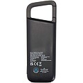 Alkes 5000 mAh 12W recycled plastic water resistant power bank with carabiner, solid black