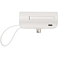 Alnair 5000 mAh 10W recycled plastic Type-C power bank with built-in flip stand and 2-in-1 cable, white