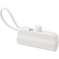 Alnair 5000 mAh 10W recycled plastic Type-C power bank with built-in flip stand and 2-in-1 cable, white