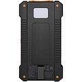 Altair 5000 mAh 10W recycled plastic rugged solar power bank with built-in torch, solid black