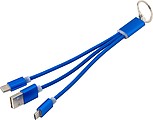 Aluminium 3-in-1 charging cable set with USB, USB-C, and micro USB.