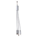 Aluminium 3-in-1 charging cable set with USB, USB-C, and micro USB.