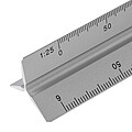 Aluminium 30 cm triangle-shaped ruler Tavi, silver