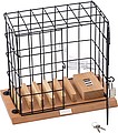 Aluminium and wooden phone holder cage, including USB ports and lock with 2 small keys.