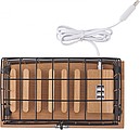 Aluminium and wooden phone holder cage, including USB ports and lock with 2 small keys.
