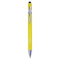 Aluminium ballpen with rubber coating and rubber tip for capacitive screens.