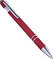 Aluminium ballpen with rubber coating and rubber tip for capacitive screens.