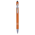 Aluminium ballpen with rubber coating and rubber tip for capacitive screens.