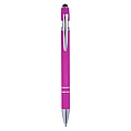 Aluminium ballpen with rubber coating and rubber tip for capacitive screens.
