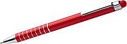 Aluminium lacquered ballpen with a rubber tip