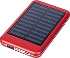 Aluminium solar power bank Tycho, red