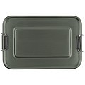 Aluminum lunch box with closure