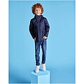 America kids padded parka jacket, solid black
