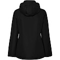America womens padded parka jacket, solid black